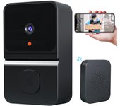 Cámara de timbre de vídeo inteligente inalámbrica, visión nocturna hd, wifi, almacenamiento gratuito en la nube, audio bidireccional, control de aplic