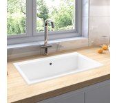 Vidaxl fregadero de cocina blanco 790x500x193 mm granito