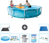 Paquete de piscina - intex - alrededor - 305x305x76 cm + accesorios a1339