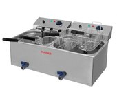 Freidora eléctrica de 10+10 litros con 6 cestas y grifo eco maiser f12/106gx2eco
