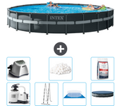 Paquete de piscina - intex - alrededor - 732x732x132 cm + accesorios cb58