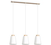 Regleta de techo lasso 3 luces blanco con detalles en madera 3xe27