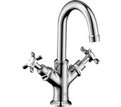 Hansgrohe axor montreux mezclador de lavabo de 2 manijas 160, juego de desagüe, para lavabo manual, 16505000, color: cromo