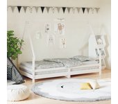 Estructura de cama infantil blanca 90x190 cm madera maciza de pino