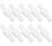 10 válvulas de retención de pe de una vía para bomba de aire de acuario, válvula antirretorno para la industria química (10 mm, blanca)