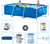 Paquete de piscina - intex - rectángulo - 300x200x75 cm + accesorios a172