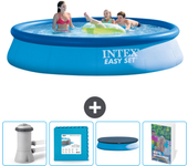 Paquete de piscina - intex - alrededor - 396x396x84 cm + accesorios cb124