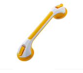 Barra de apoyo para ducha, para baño, 42 cm, asas de seguridad para personas mayores, sin taladros, amarillo
