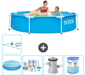 Paquete de piscina - intex - alrededor - 244x244x51 cm + accesorios a1416