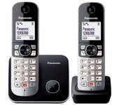 Teléfono inalámbrico panasonic kx-tg6852/ pack duo/ negro