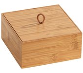 Wenko - organizer in bambù a 3 scomparti, serie terra, marrone, bambus kosmetiktuch-boxdp