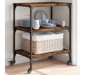 Carrito de cocina roble ahumado 60x41x76 cm madera de ingeniería vidaxl
