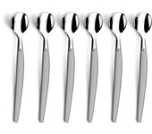 Lou laguiole spruzzo sabbiato 6 cucchiai espresso moka, inossidabile inox 18/0, acciaio satinato