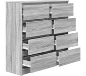 Aparador | aparador de comedor | armario de cocina sonoma gris 100x35x99 cm madera de ingeniería cfw53529