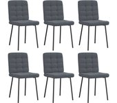 Pack 6 uds sillas de comedor | silla de cocina terciopelo gris oscuro cfw73088
