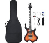 Guitarra eléctrica principiantes con funda marrón negro 4/4 39 v6772 100 x 35 cm / marrón y negro
