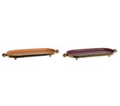 Centro de mesa dkd home decor naranja dorado urbano 35 x 13 x 3 cm (2 unidades)