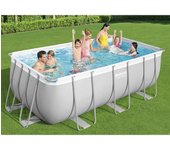 Conjunto de piscina rectangular de acero 412x201x122 cm