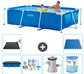 Paquete de piscina - intex - rectángulo - 260x160x65 cm + accesorios a113
