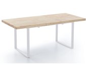 Mesa extensible de comedor - ideal para salón o cocina, color roble salvaje y blanco, medidas 140/180 cm x 80 cm x 76 cm