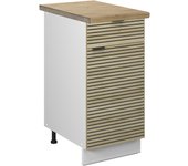 Vicco mueble bajo de cocina fame-line, panel de roble, 40 cm , et roble