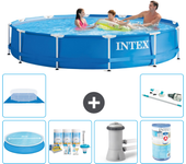 Paquete de piscina - intex - alrededor - 366x366x76 cm + accesorios a1607