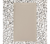 Plato de ducha 160x90 cm moka línea vulcano slim en resina y polvo de mármol - frascio con rejilla lateral en resina de mármol - frascio