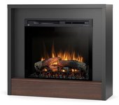 Klar - chimenea eléctrica independiente con calefacción por suelo radiante led - 28' - 100 x 90 x 32 - negro / roble