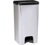 Com-fort house | cubo de basura con pedal | capacidad de 37 litros | cubo reciclaje | color metalizado | cubo de basura orgánico cocina