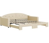 Sofá cama nido tela crema 100x200 cm