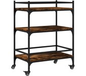 Carrito de cocina，estantería de cocina, carrito de servir madera ingeniería roble ahumado 65x40x86,5 cm cfw81451