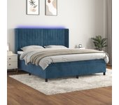 Somier de láminas y led azul oscuro 180x200 cm