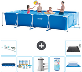 Paquete de piscina - intex - rectángulo - 450x220x84 cm + accesorios a284