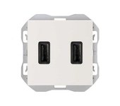 Simon 270 | cargador usb doble a + a 2,1a blanco 20000096-090