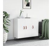 Aparador | aparador de comedor | armario de cocina de madera de ingeniería blanco brillo 90x34x80 cm cfw36466