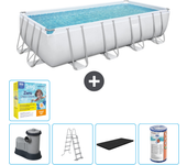 Paquete de piscina - bestway - rectángulo - 549x274x122 cm + accesorios cb33