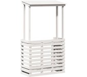 Mesa alta bar de jardín，mesa para exteriores，mesa de patio madera maciza blanco 112,5x57x195,5 cm cfw86781