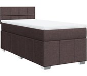 Cama para adulto | cama individual | cama box spring con colchón tela marrón oscuro 90x190 cm cfw85734