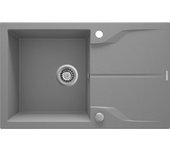 Fregadero de cocina de granito con escurridor 78 x 49 cm en color gris metalizado deante andante zqn_s113 - gris