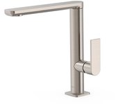 Tres 20020502ac loft grifo monomando caño alto con maneta lateral para lavabo color acero