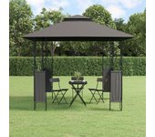 Maison exclusive - cenador con tejado acero gris antracita 300x300x270 cm