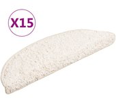Alfombrillas de peldaños de escalera 15 piezas | alfombras de escalera | tapetes de escalera blanco 56x17x3 cm cfw64967