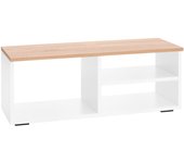Mueble tv blanco y roble, mesa tv moderna para salón - 90x30x35 cm | muebles tv ideal para decoración del salón - mueble tv blanco pequeño. ona