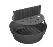 Molde redondo plegable con divisor para freidora de aire. black