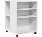 Mesa auxiliar，mesa de centro，mesita de centro con ruedas madera ingeniería blanco 55x60x78 cm cfw518200