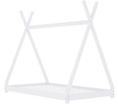 Estructura de cama infantil madera maciza pino blanco 80x160 cm
