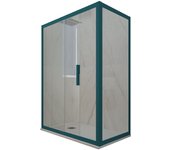Mampara de ducha corredera 70x100 cm de pvc verde night watch h 200 vidrio transparente mod. deco duo