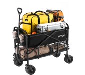 Vevor carro de jardín plegable, 300 l, carro utilitario resistente 2 niveles, capacidad de carga 204,12 kg, con ruedas todo-terreno, para exterior