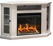 Chimenea eléctrica de suelo madison en madera blanca l126 x p78 x h80,5
