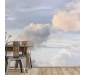 Papel pintado nubes rosas